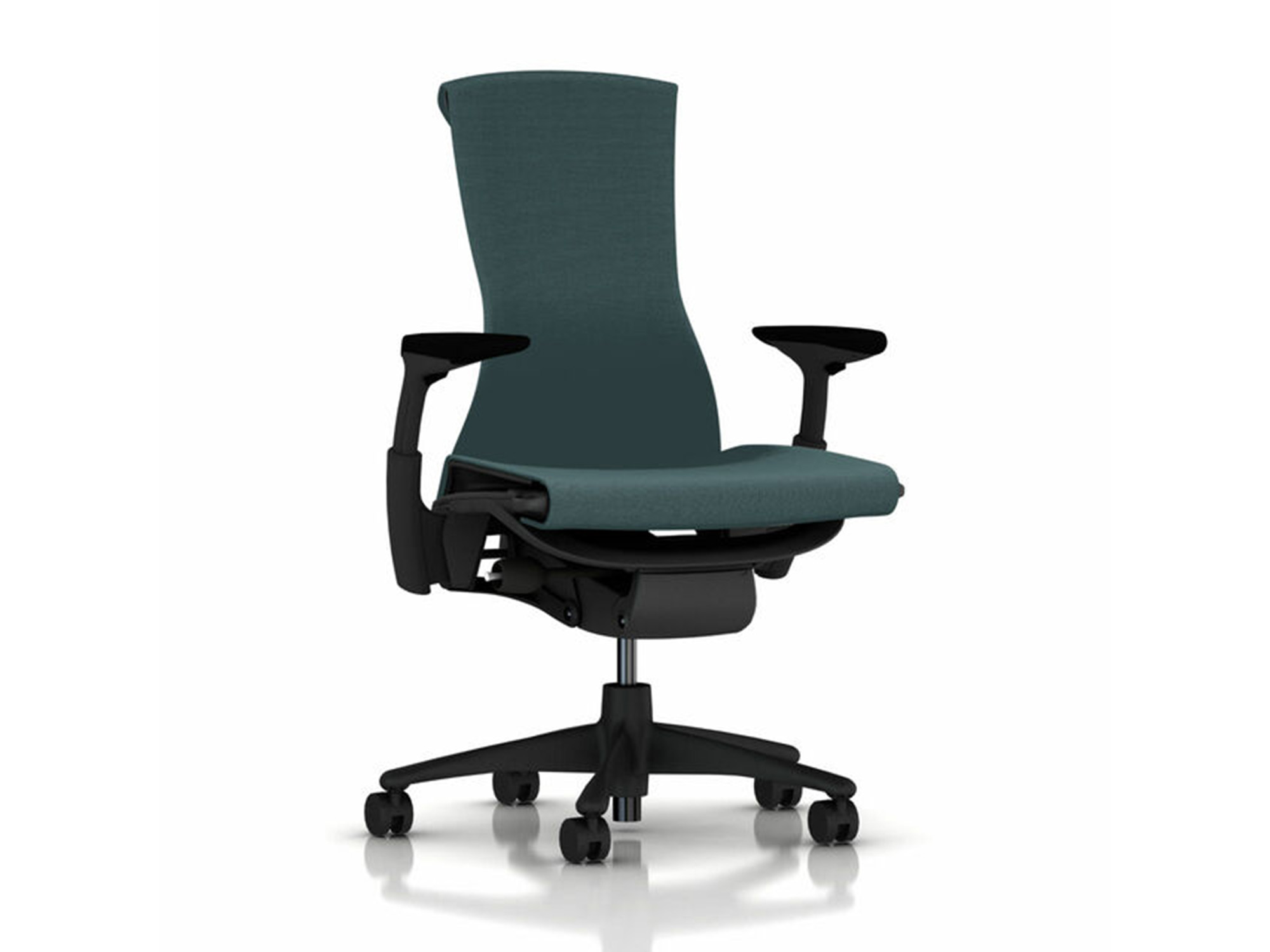 Teal and black Embody office chair front view